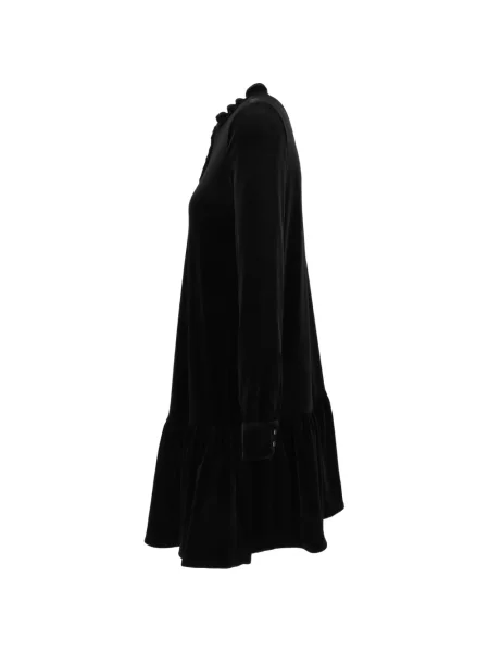 Rochie mini Emporio Armani de catifea cu volane negru