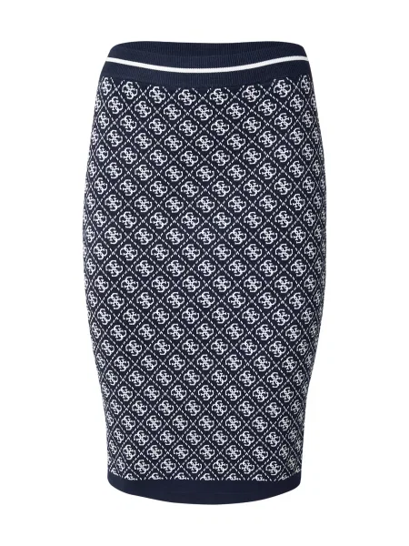 Guess Fustă tip creion Bleumarin alb