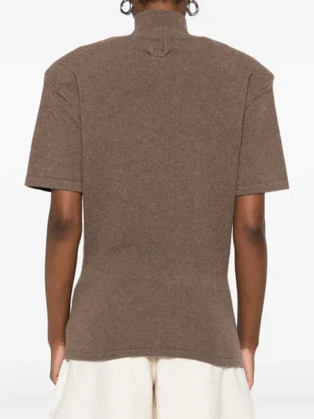 Top Jacquemus scurt maro