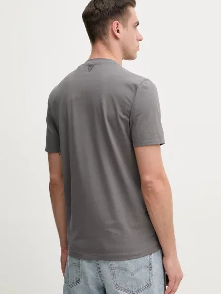 T-shirt z nadrukiem z logo model ‘ALPHY’ Guess Activewear brązowa