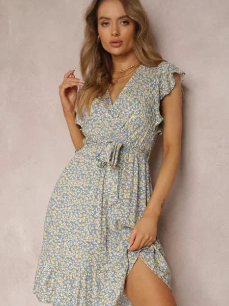 Rochie Albastru-Galben cu Althia albastru