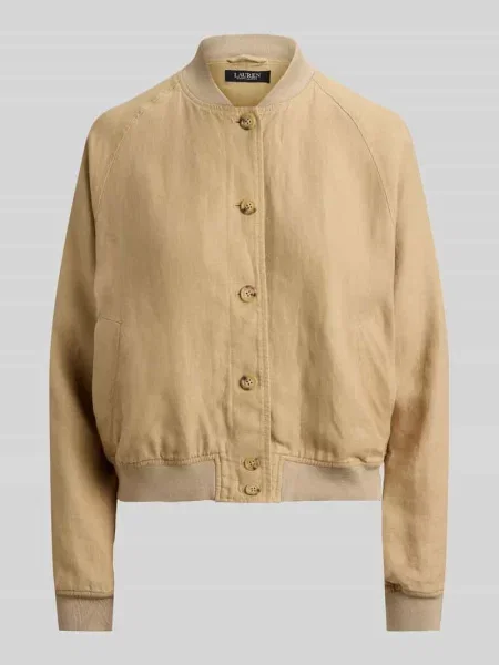 Bomberka o kroju regular fit z czystego lnu Lauren Ralph Lauren beżowy