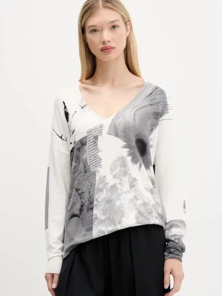 Desigual Пуловер Gotemburgo Сив бежово