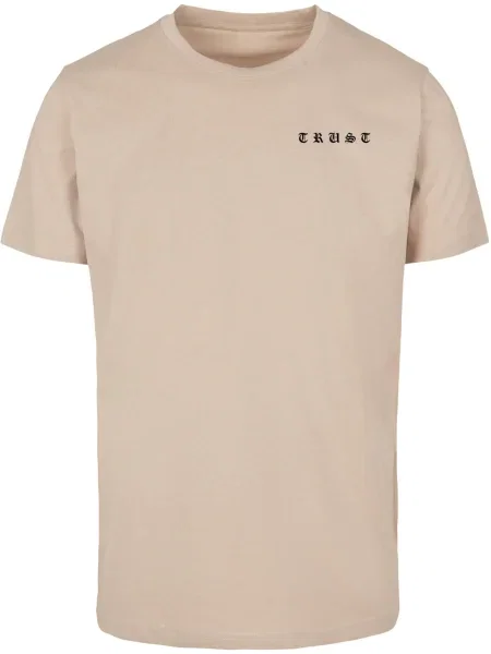 Mister Tee Tricou Trust Dove nisipiu / gri / negru alb