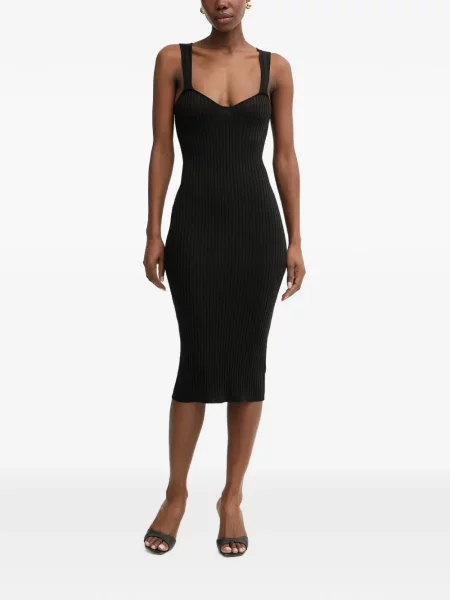 Rochie midi Fracomina fără mâneci tricotate negru
