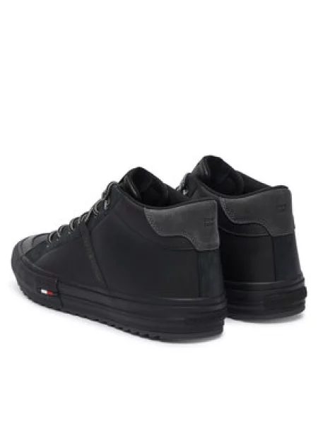 Tommy Hilfiger HARLEM STREET CLEAT WINTER tenisice za muškarce od kože crna