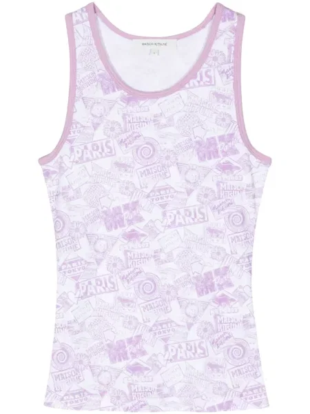 Top Maison Kitsune cu imagine violet