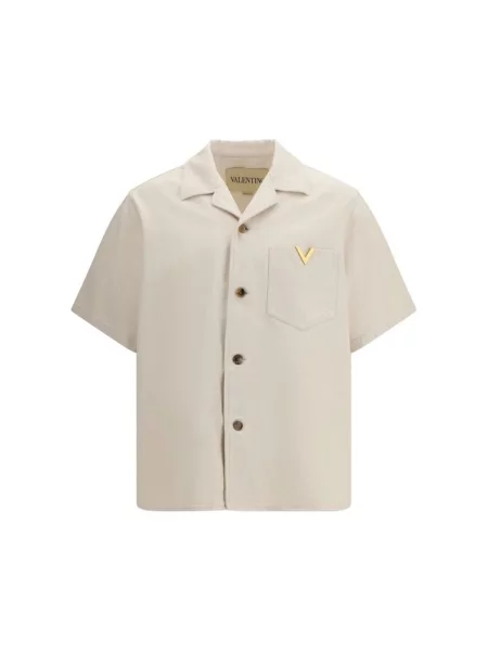 Koszula Valentino Garavani z logo beżowa