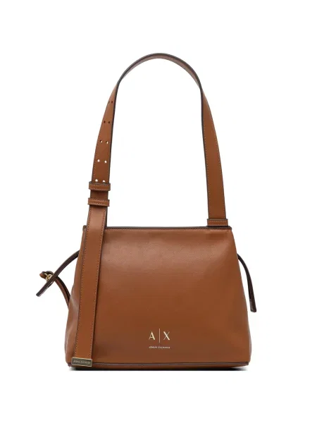Geantă Armani Exchange cu autograf maro