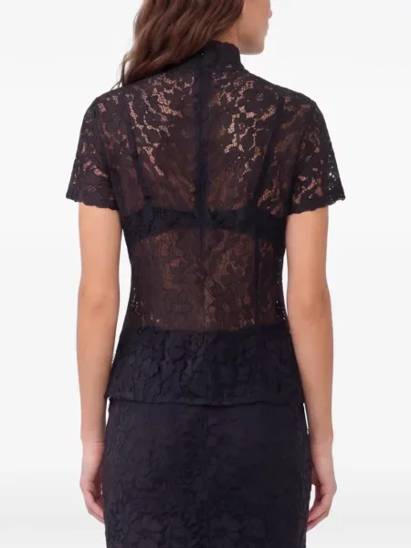 Top Sutton New York din dantelă negru
