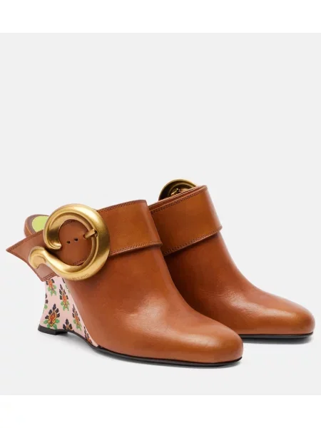Pantofi cu toc Etro din piele maro