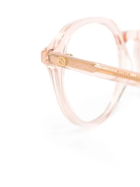 Овални слънчеви очила Gucci Eyewear с автограф розово