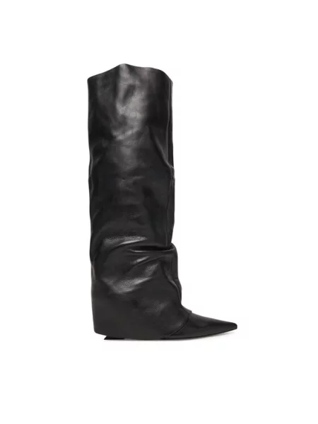 Westernové kožené boty Naked Wolfe Stated na klínku Stated Black Leather černá