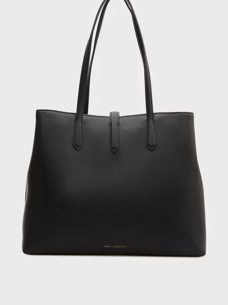 Шкіряна сумка Karl Lagerfeld K/Autograph з автографом чорна