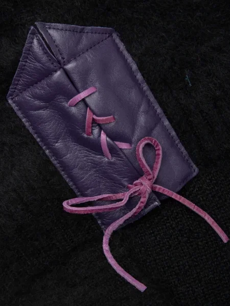 Cardigan Needles din piele negru