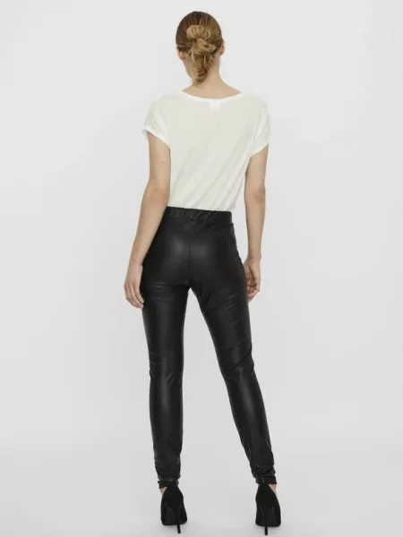 Vero Moda Pantaloni din imitație de piele Skinny Fit negru