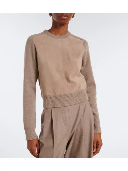 Pulover Max Mara din piele bej