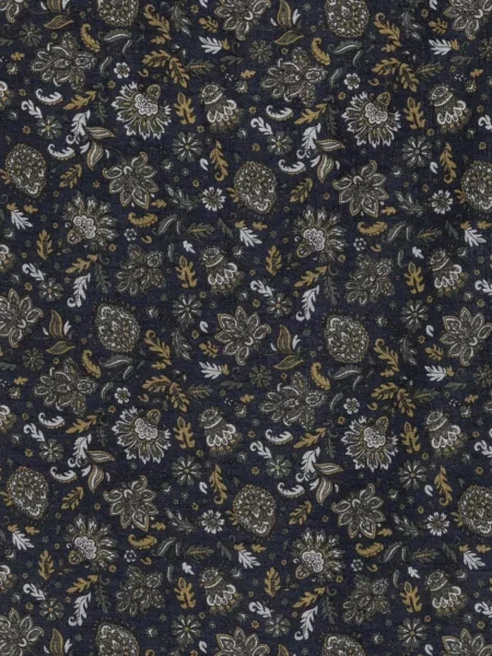 Κασκόλ Kiton με κρόσσια paisley μπλε
