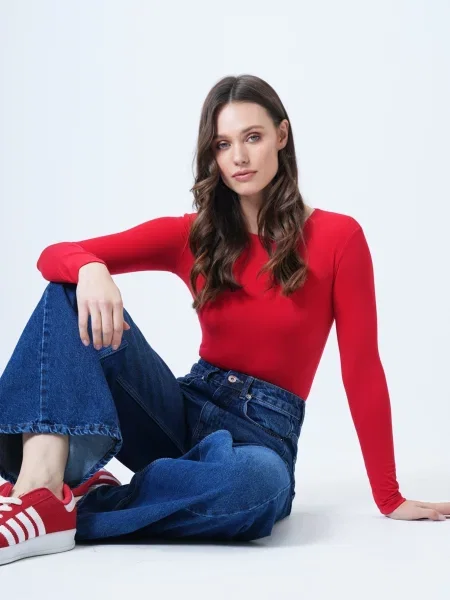 Trend Alaçatı Stili Tricou intens roșu