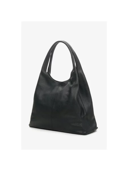 Сумка-шопер шкіряна Estro чорна