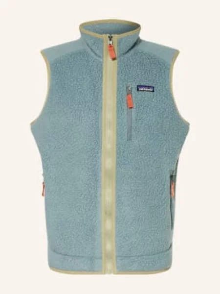 Patagonia Fleecová Vesta Retro Pile tyrkysová / světle zelená