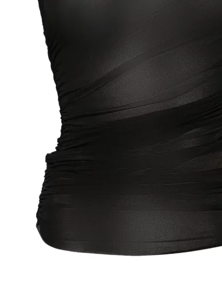 Top Patrizia Pepe cu volane negru
