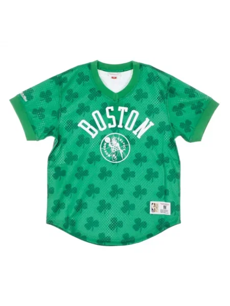 Koszulka Mitchell & Ness z dekoltem w serek z siateczką zielona