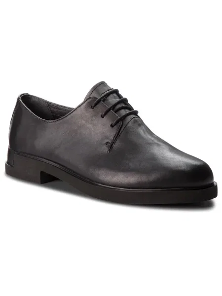 Oxford Camper din țesătură twill cu șireturi negru