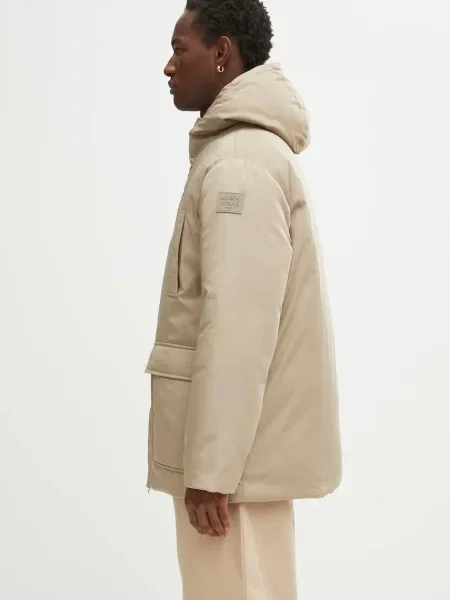 Maison Kitsuné geacă Quilted Parka de iarnă bej