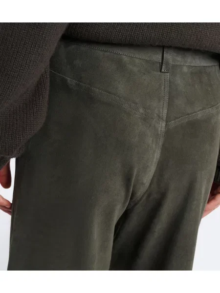 Pantaloni Stouls din piele de căprioară verde