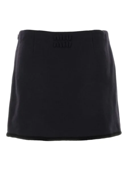 Fusta mini Miu Miu de lână albastru