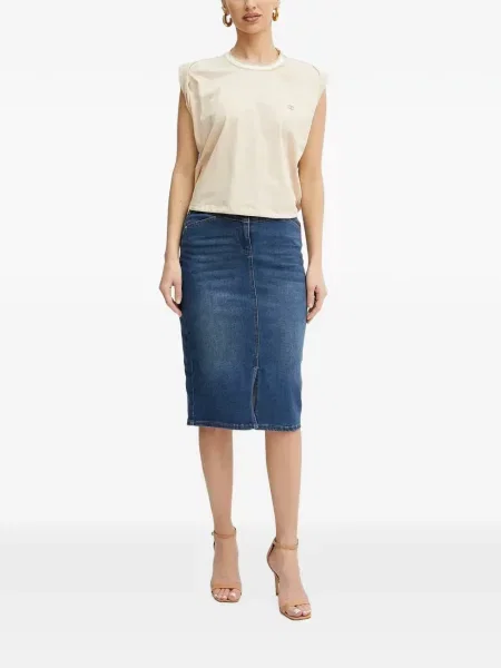 Fustă din denim Morgan albastru
