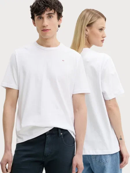 Тениска Diesel T-ADJUST-MICRODIV T-SHIRT с апликация бяло