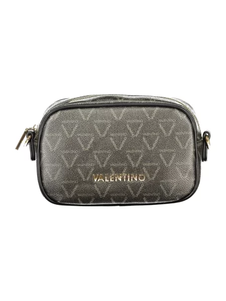 Lniana torebka crossbody Valentino czarna