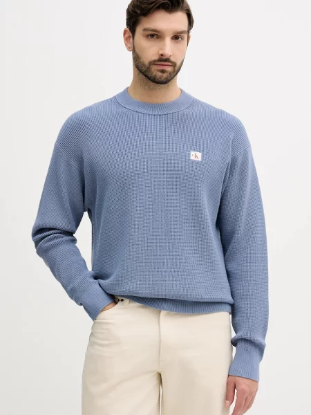 Пуловер Calvin Klein Jeans синьо