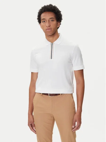BOSS Tricou polo H-Paras 65 alb