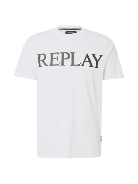 REPLAY Tricou negru alb