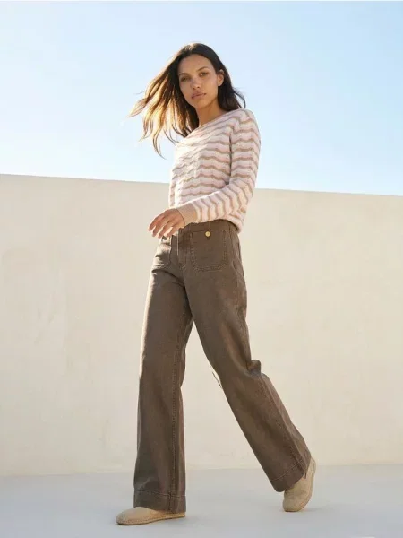 Широкі джинси коричневий