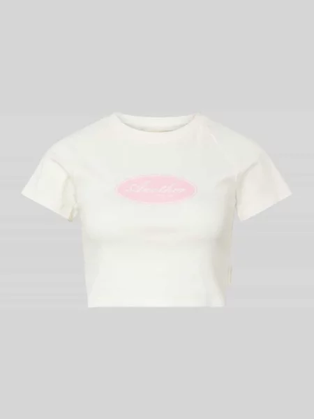 T-shirt o krótkim kroju z nadrukiem z logo Another Cotton Lab biała