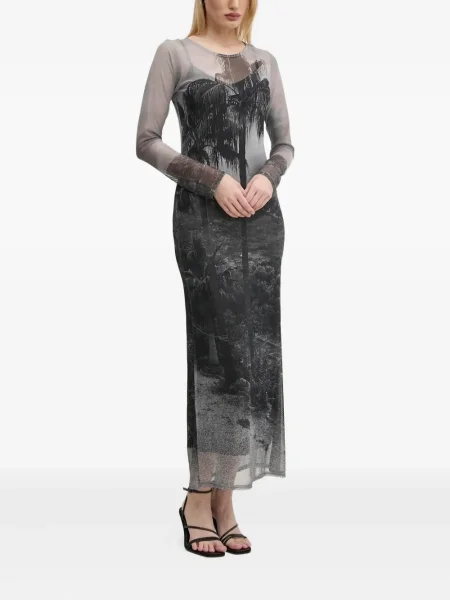 Rochie midi Never Fully Dressed cu imagine până la genunchi de costum negru
