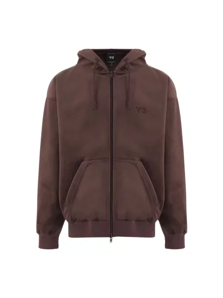 Bluza z kapturem Y-3 z kapturem brązowa