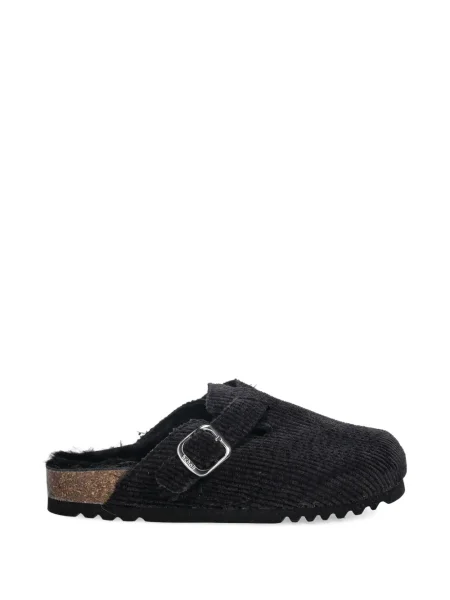 Papuci tip mules Scholl de catifea cord negru