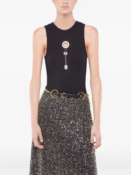 Curea Rabanne din piele negru