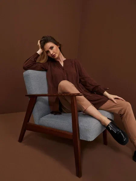 Koszula Marisse z falbankami czarna