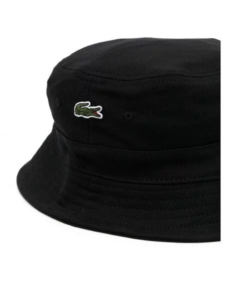 Skrybėlė nuo saulės Lacoste su autografu juoda