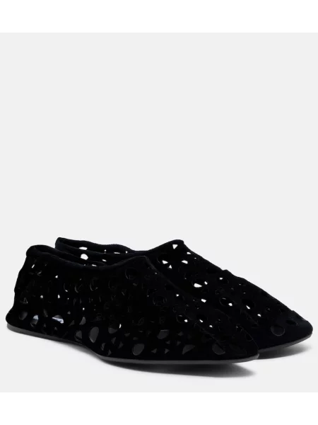 Balerini Alaïa din piele de căprioară negru