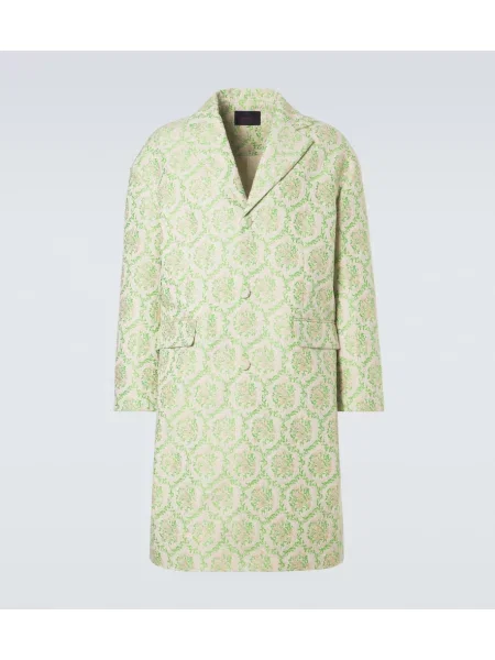 Palton Simone Rocha cu model floral din jacard verde