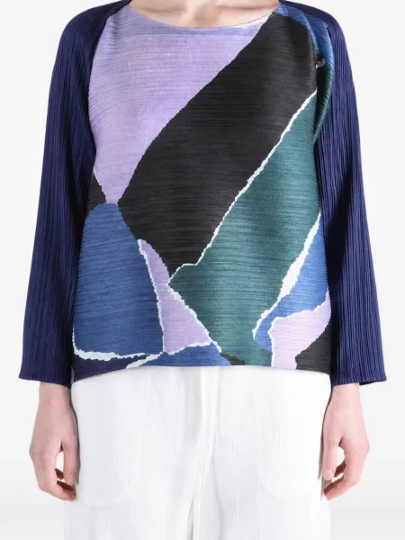 Top Pleats Please Issey Miyake cu imagine cu imprimeu abstract violet