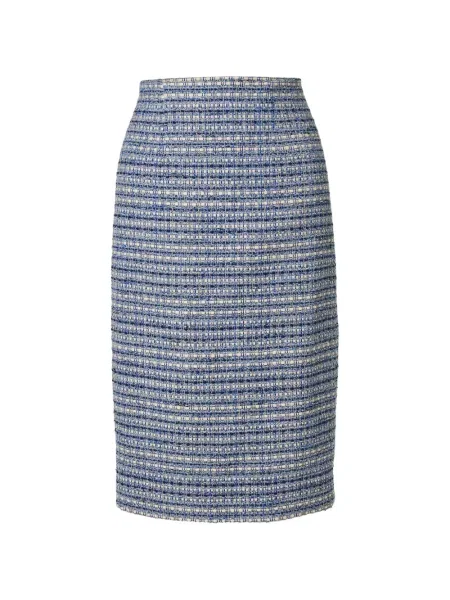 Fustă tip creion Carolina Herrera din tweed albastru