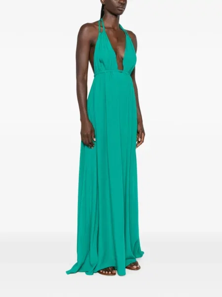 Rochie maxi Moutaki cu gât halter verde